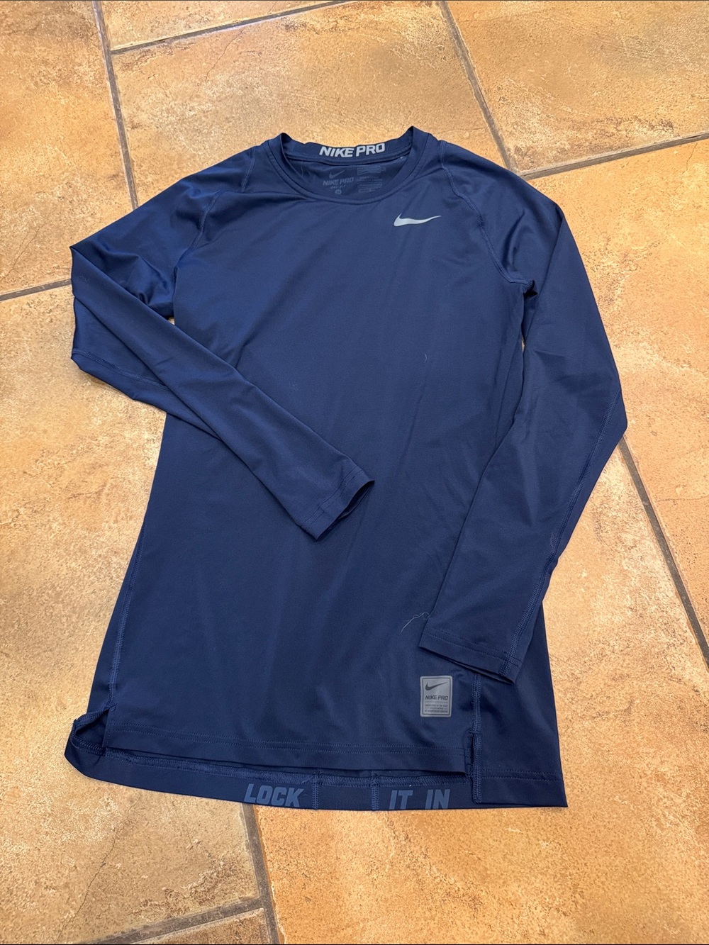 Nike Pro Long Sleeve Compression Top - Navy